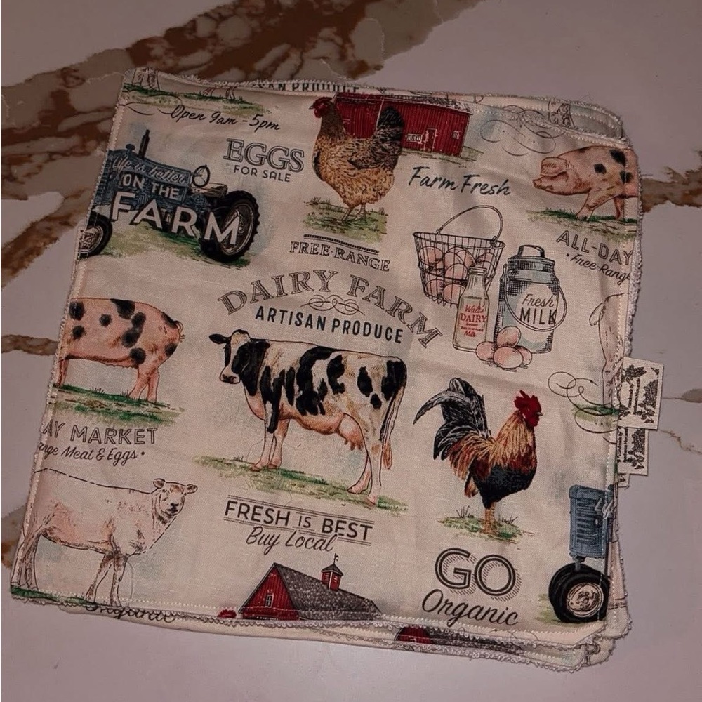 Farm Print Rags